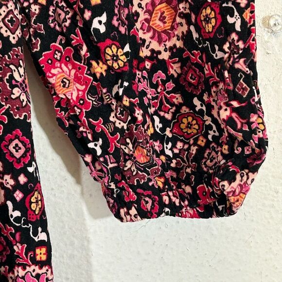 Lane Bryant Floral Maxi Dress Lace Up Neck Womens Plus Size 16 black pink boho - Picture 13 of 16